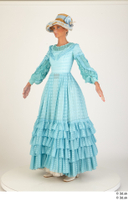  Photos Woman in Historical Civilian dress 5 19th century a poses blue dress medieval clothing whole body 0002.jpg